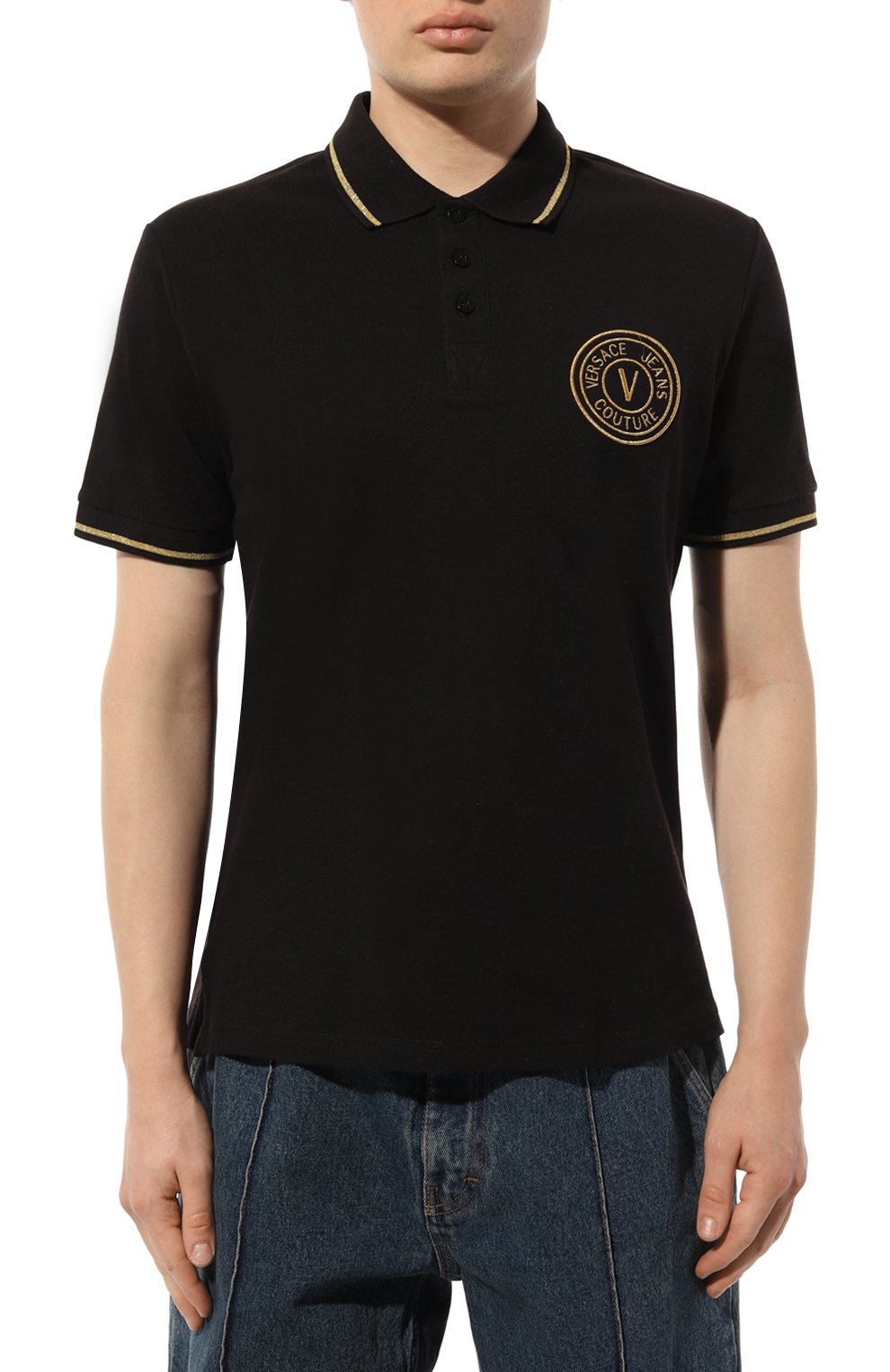 Хлопковое поло VERSACE JEANS COUTURE, арт. 75GAGT06/CJ01T, фото 3