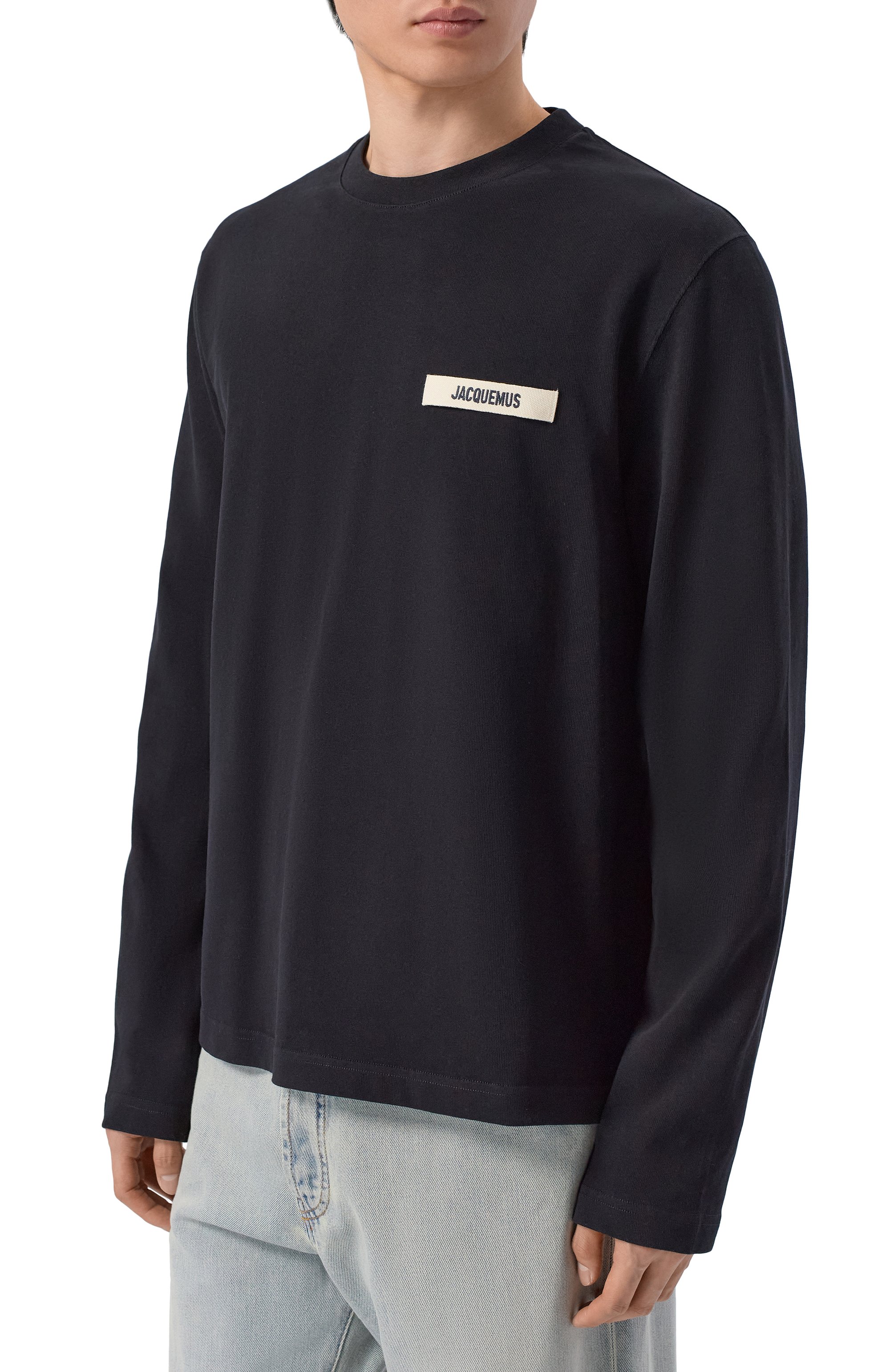 Хлопковый лонгслив JACQUEMUS черного цвета по цене 27800 руб., арт. 25HTSM00570/AJ00226, фото 3 Хлопковый лонгслив JACQUEMUS, арт. 25HTSM00570/AJ00226, фото 3