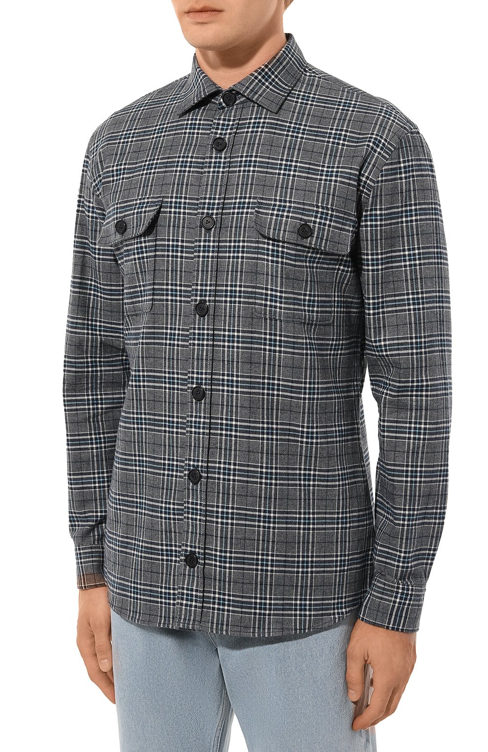 Хлопковая рубашка VAN LAACK темно-серого цвета по цене 22200 руб., арт. RET0-K/165020, фото 3 Хлопковая рубашка VAN LAACK, арт. RET0-K/165020, фото 3