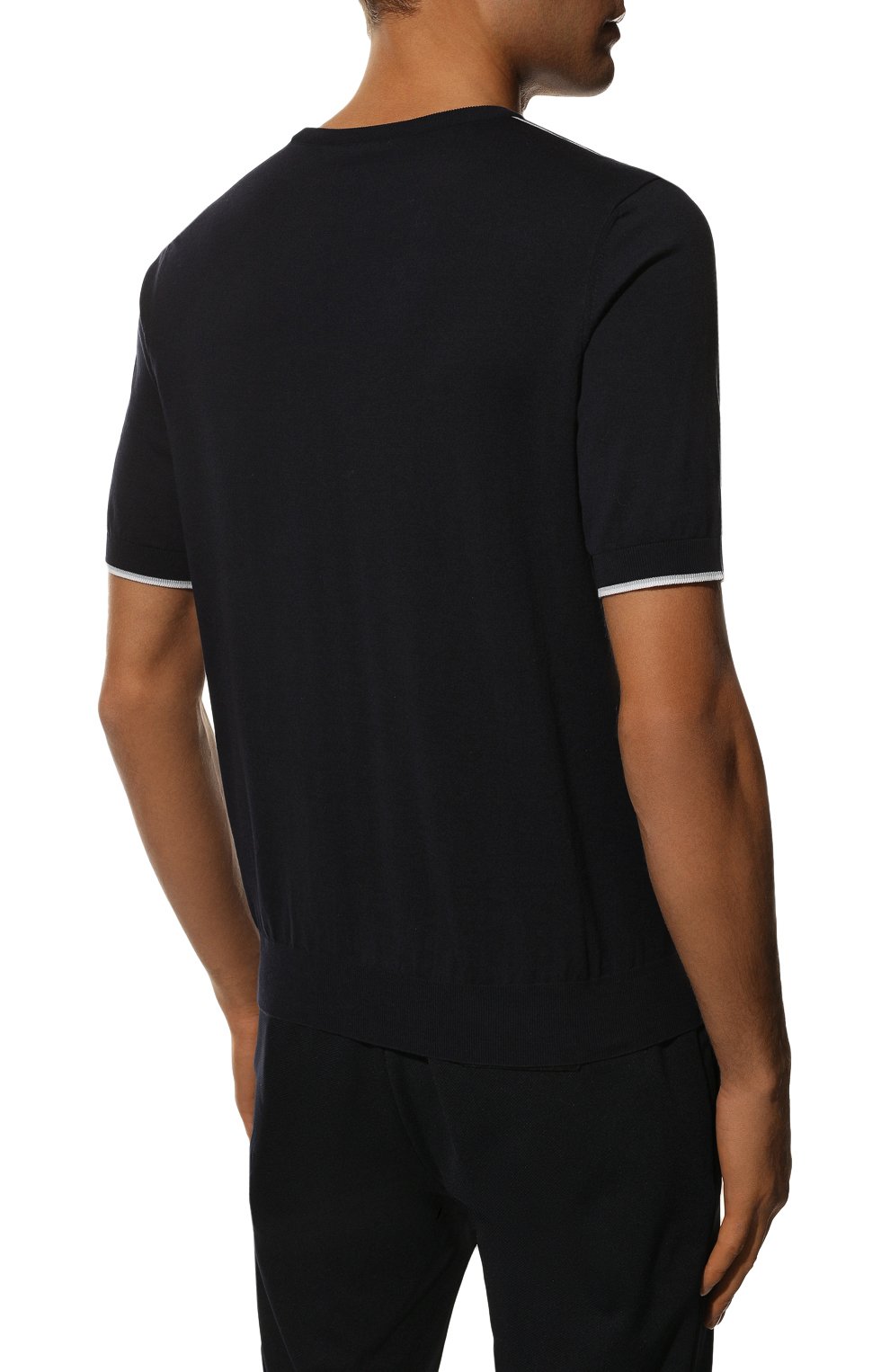 Джемпер из хлопка и шелка ZILLI темно-синего цвета по цене 107000 руб., арт. MBX-RN140-LICH1/MC01, фото 4 Джемпер из хлопка и шелка ZILLI, арт. MBX-RN140-LICH1/MC01, фото 4