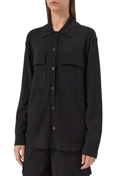Рубашка из шерсти и кашемира P.A.R.O.S.H. черного цвета по цене 53900 руб., арт. LIME25-D540898, фото 3 Рубашка из шерсти и кашемира P.A.R.O.S.H., арт. LIME25-D540898, фото 3
