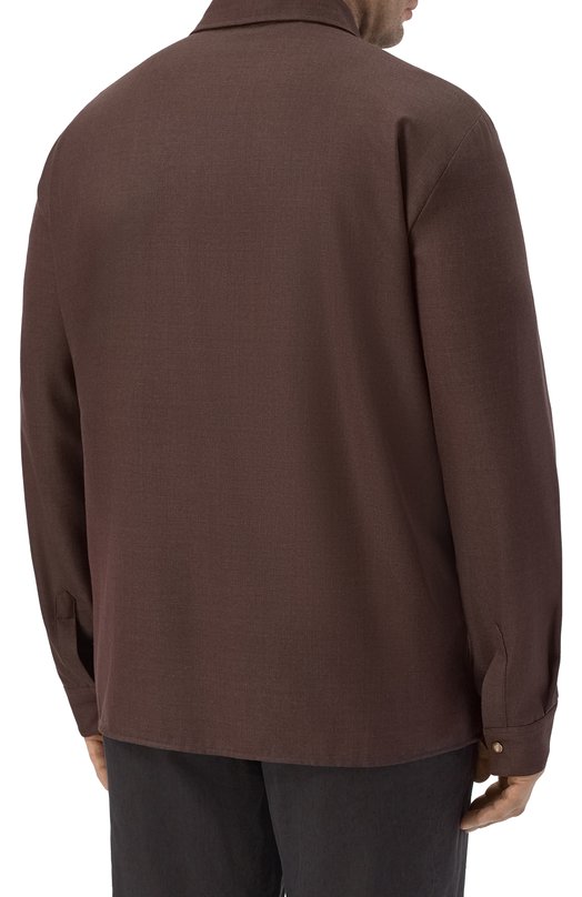 Шерстяная рубашка Marco Pescarolo NEXT/5318 Коричневый  NEXT/5318 Фото 4