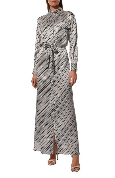 Атласное платье KITON черно-белого цвета по цене 111000 руб., арт. D47321K0991A, фото 3 Атласное платье KITON, арт. D47321K0991A, фото 3