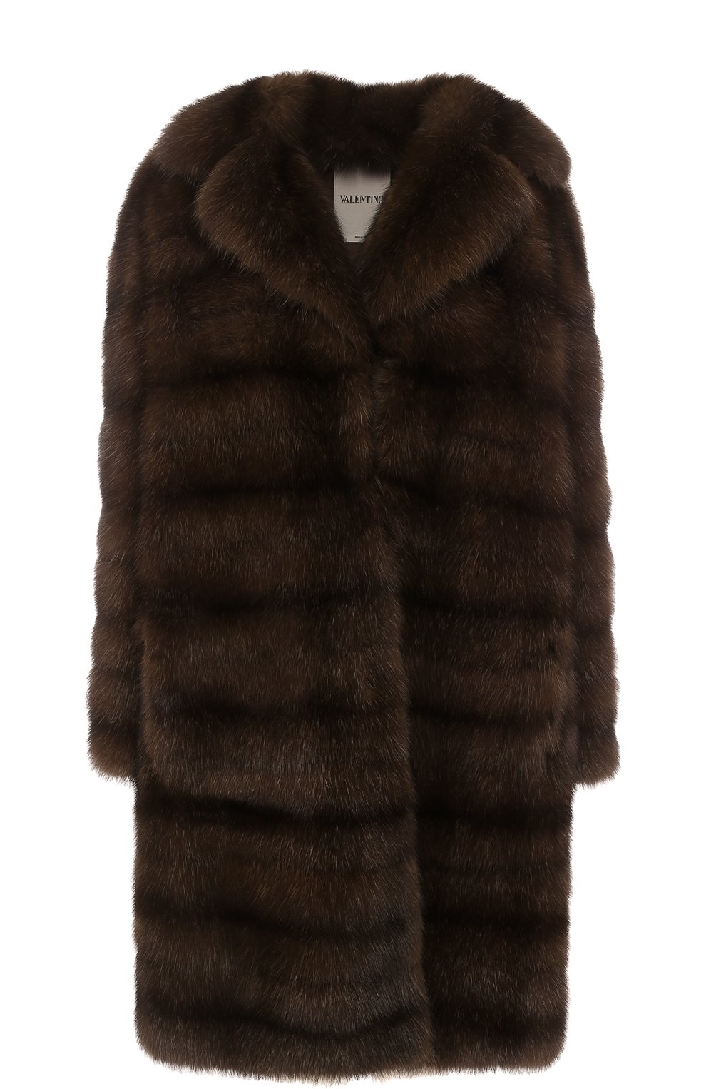 Шуба прямого кроя с отложным воротником из меха соболя VALENTINO, арт. NF3FA287/3AF, фото 1