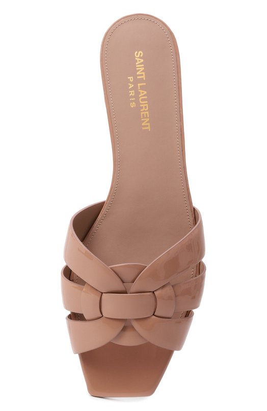Кожаные шлепанцы Tribute Saint Laurent 571952/B8I00 Бежевый  571952/B8I00 Фото 6