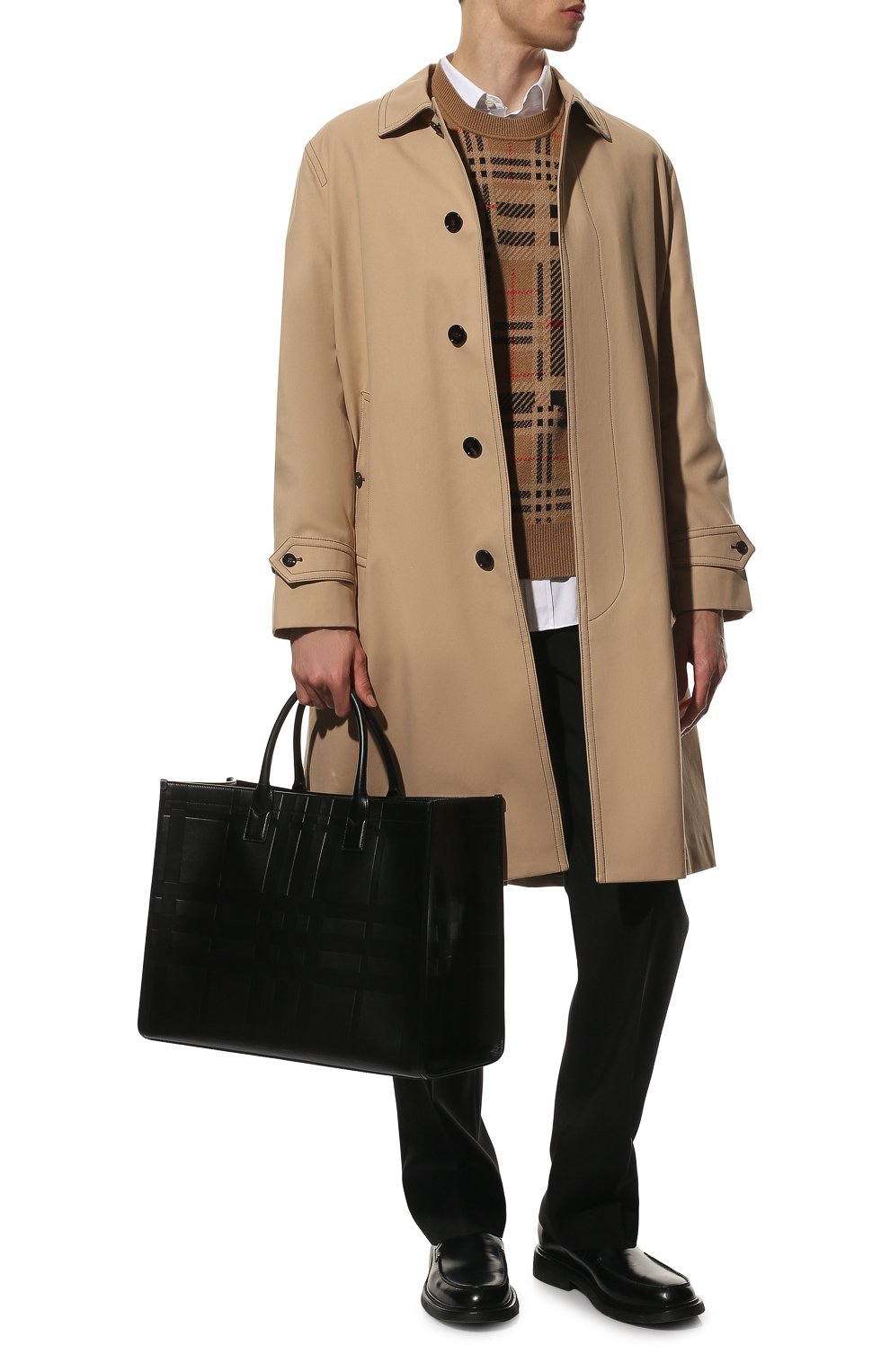 Кожаная сумка-тоут BURBERRY, арт. 8049028, фото 3