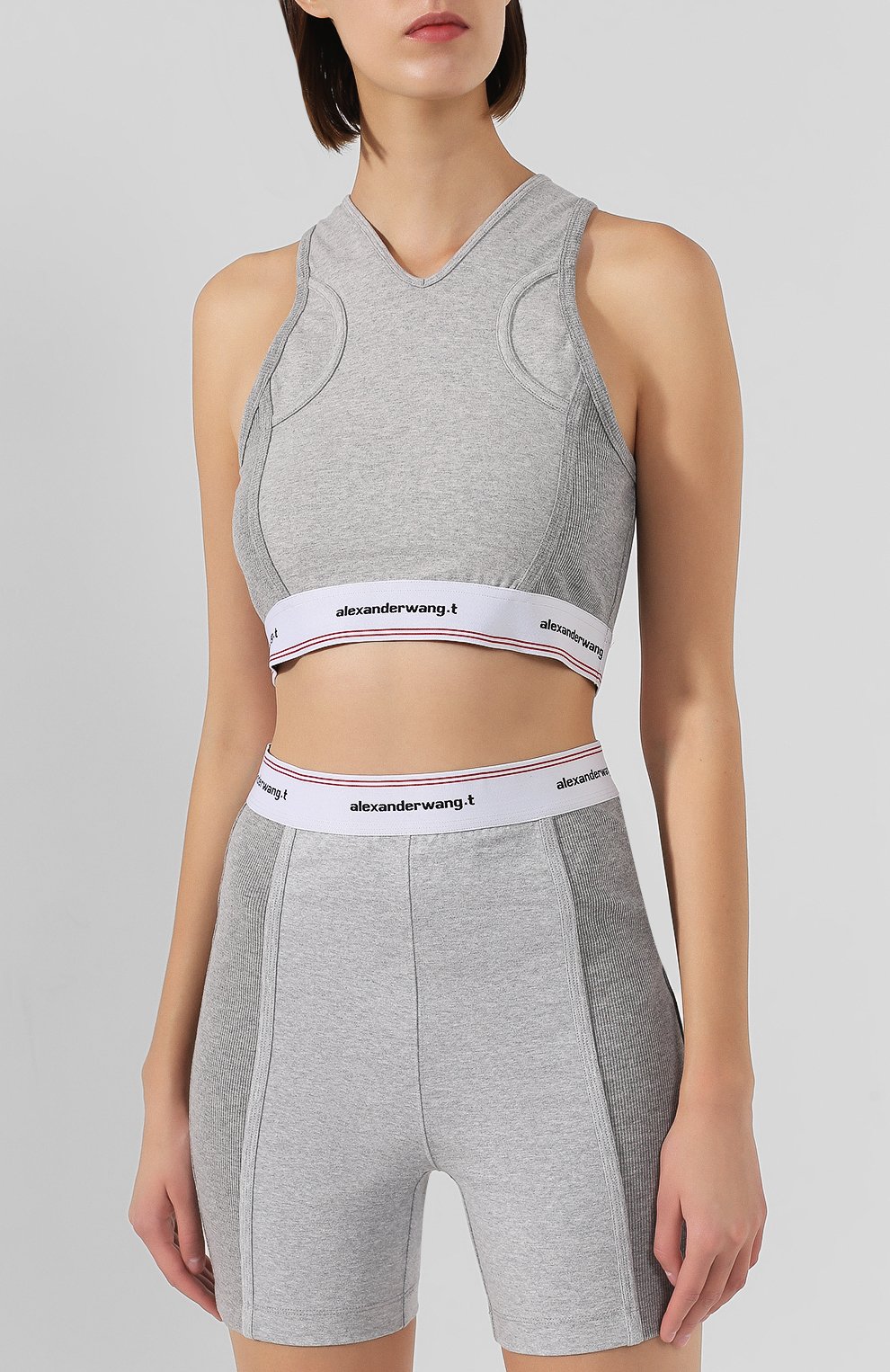 Хлопковый топ ALEXANDERWANG.T светло-серого цвета по цене 27100 руб., арт. 4CC2198001, фото 3 Хлопковый топ ALEXANDERWANG.T, арт. 4CC2198001, фото 3