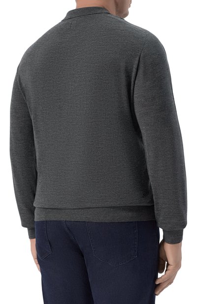 Шерстяное поло CANALI темно-серого цвета по цене 99950 руб., арт. C1123/MK02353, фото 4 Шерстяное поло CANALI, арт. C1123/MK02353, фото 4
