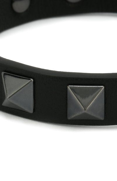 Кожаный браслет VALENTINO черного цвета по цене 39950 руб., арт. RY2J0801/VH3, фото 3 Кожаный браслет VALENTINO, арт. RY2J0801/VH3, фото 3