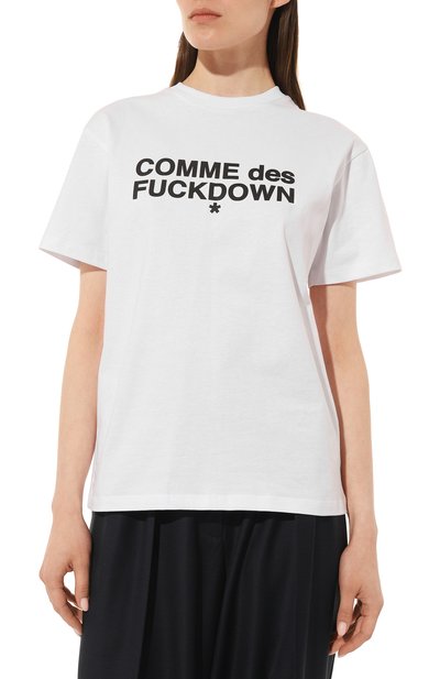Хлопковая футболка COMME DES FUCKDOWN белого цвета по цене 7435 руб., арт. CDFD2098, фото 3 Хлопковая футболка COMME DES FUCKDOWN, арт. CDFD2098, фото 3