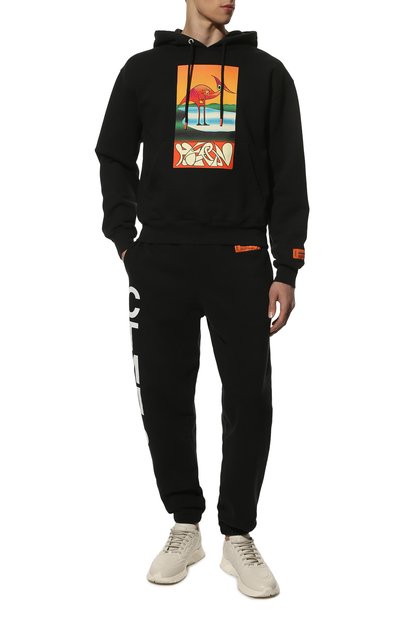 Хлопковое худи HERON PRESTON черного цвета по цене 56200 руб., арт. HMBB017S22JER0061020, фото 2 Хлопковое худи HERON PRESTON, арт. HMBB017S22JER0061020, фото 2