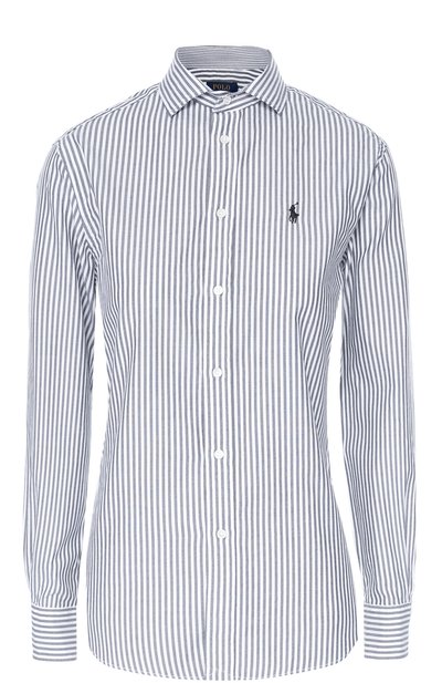 Женская хлопковая блуза в полоску с вышитым логотипом бренда POLO RALPH LAUREN, арт. V33/IJ072/BJ073