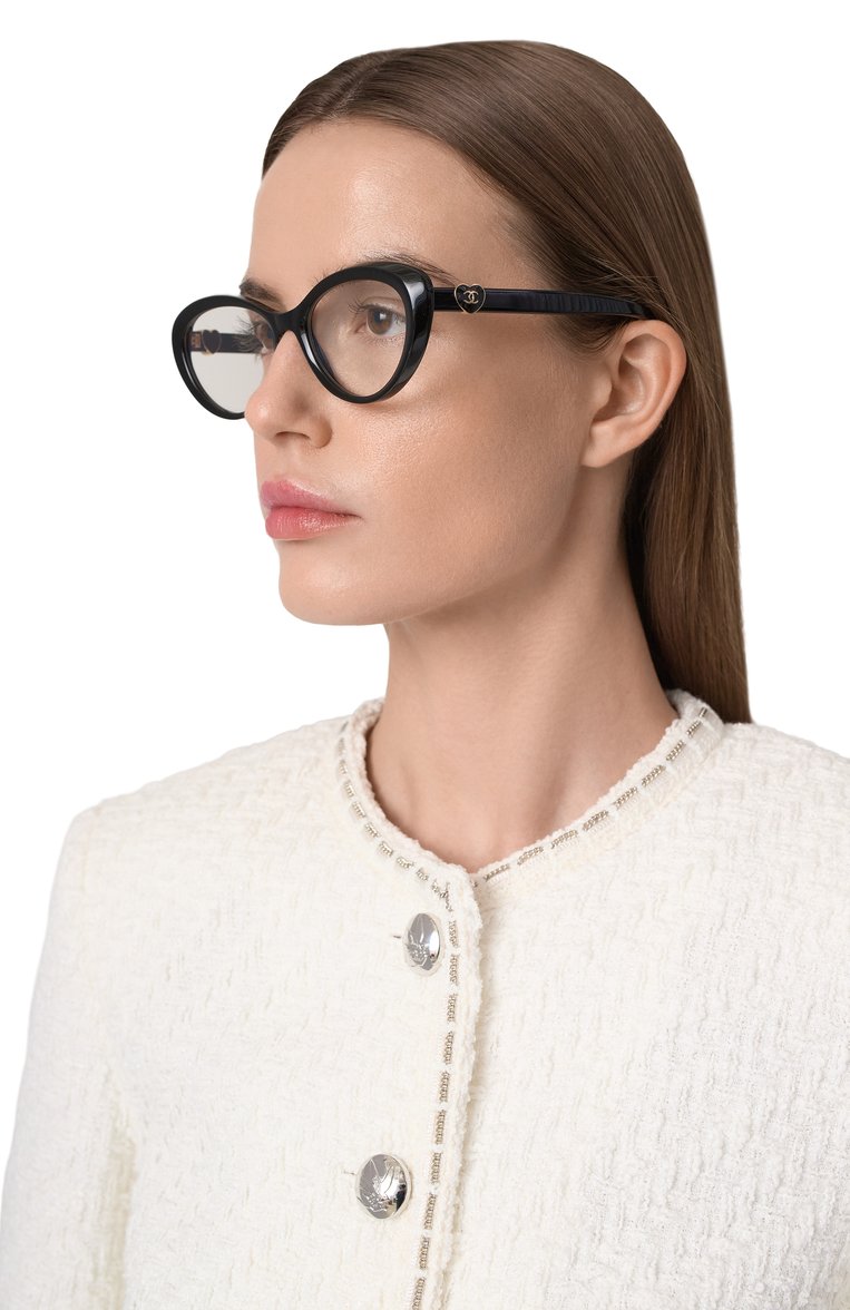 Женские оправа CHANEL черного цвета, арт. 3466-C622 | Фото 2 (Нос: Не проставлено; Региональные ограничения белый список (Axapta Mercury): Не проставлено; Материал: Пластик; Тип очков: Оправа; Оптика Гендер: оптика-женское; Очки форма: Cat-eye)
