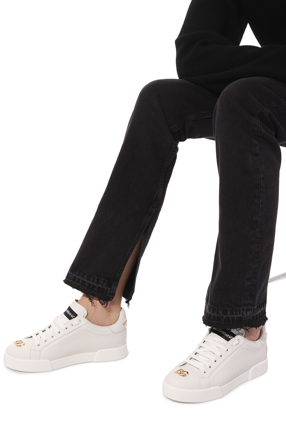 Кожаные кеды portofino DOLCE & GABBANA, арт. CK1602/A1065, фото 3