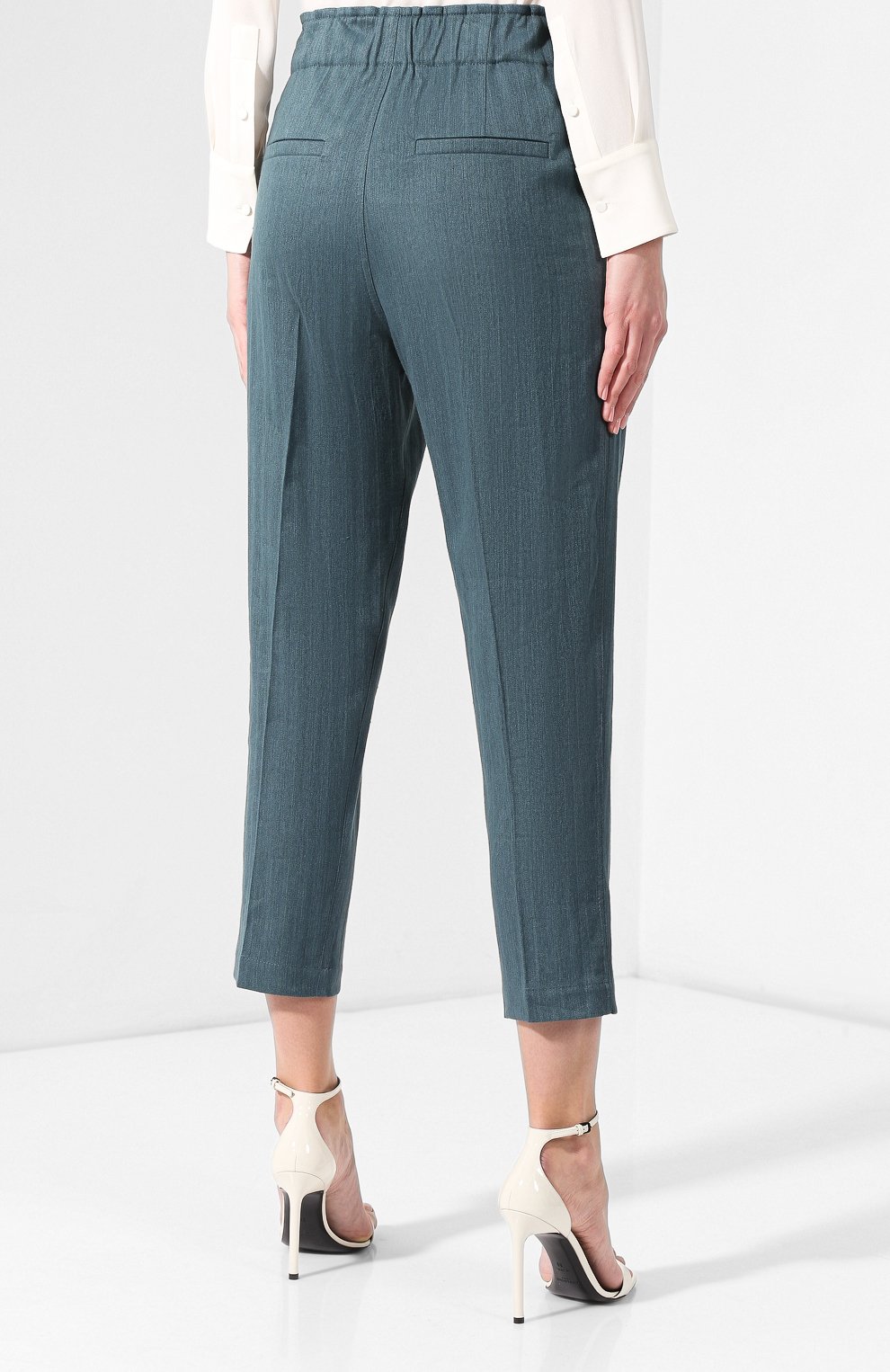 Брюки из смеси хлопка и льна BRUNELLO CUCINELLI, арт. MF578P6919, фото 4