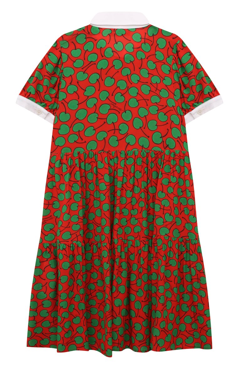 Детское платье из вискозы MOSCHINO разноцветного цвета, арт. HDV0D5/L1B06/6 | Фото 2 (Материал внешний: Вискоза; Рукава: Короткие; Случай: Повседневный; Девочки Кросс-КТ: Платье-одежда; Драгоценные камни: Проставлено; Материал сплава: Проставлено)