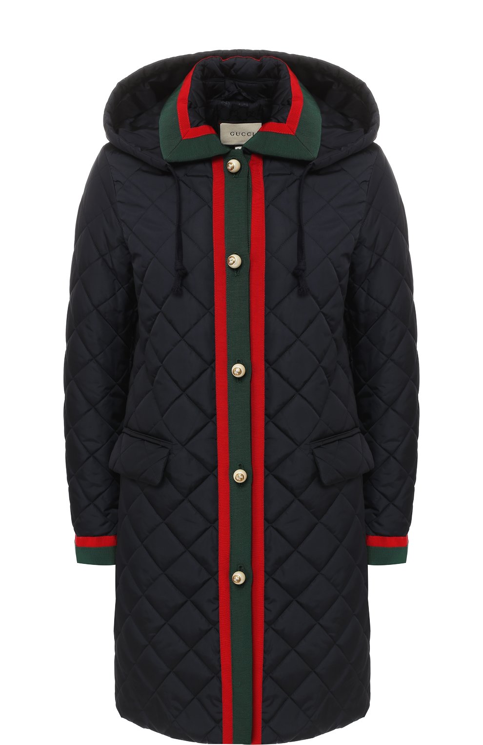 Приталенное стеганое пальто с капюшоном GUCCI, арт. 473850/ZJZ36, фото 1