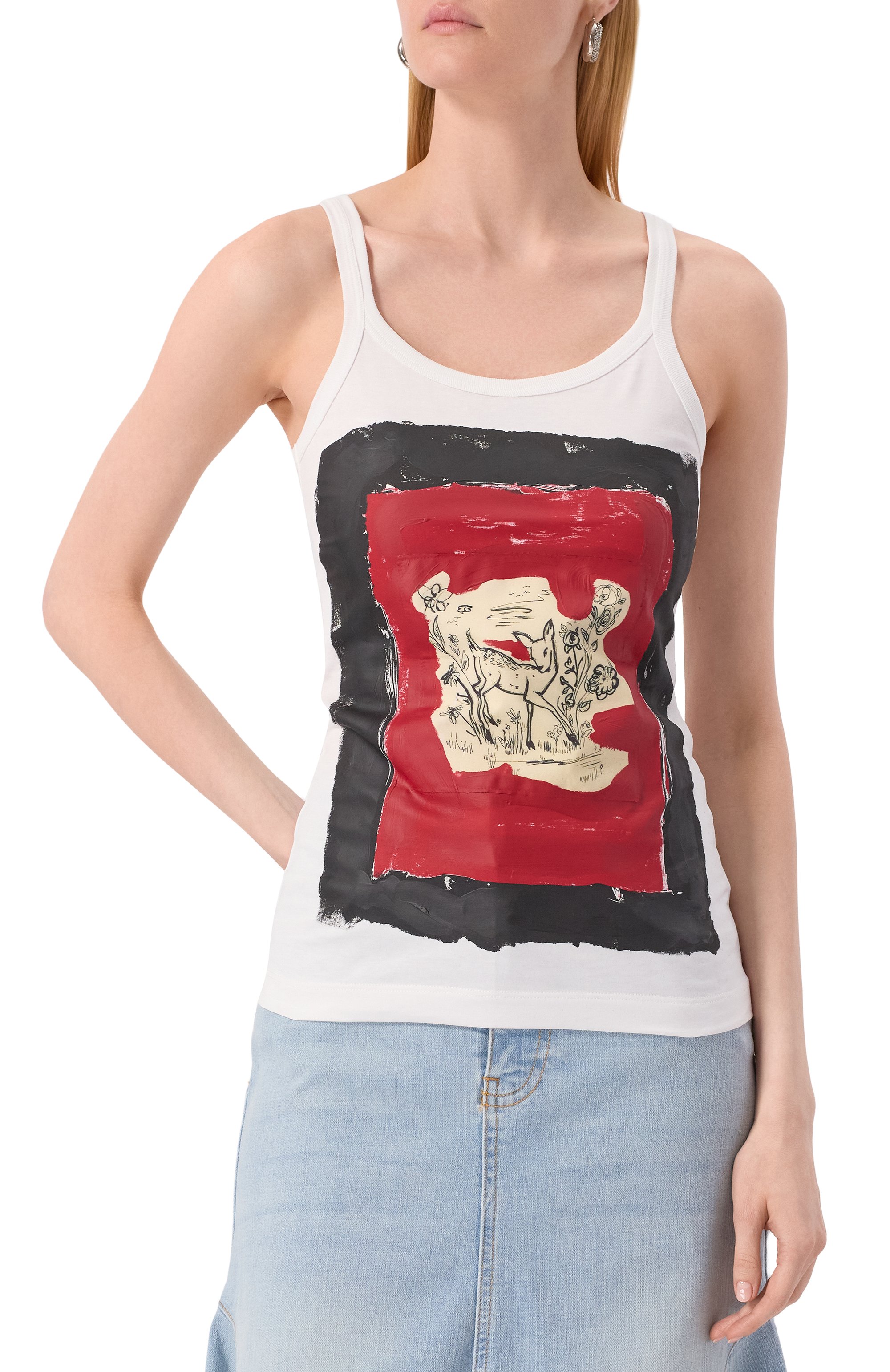 Хлопковый топ MARNI белого цвета по цене 48000 руб., арт. THJE0364PY/USCX69, фото 3 Хлопковый топ MARNI, арт. THJE0364PY/USCX69, фото 3