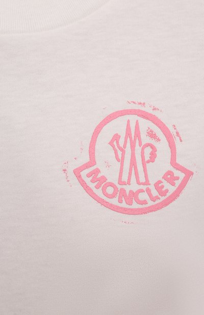 Хлопковая футболка MONCLER молочного цвета по цене 22550 руб., арт. G2-093-8C000-16-829FB, фото 5 Хлопковая футболка MONCLER, арт. G2-093-8C000-16-829FB, фото 5