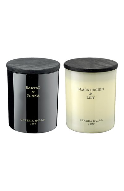 Подарочный сет свечей iv black orchid &amp; lily / santal &amp; tonka (2x230g) CERERIA MOLLA 1899, арт. 8423400179602