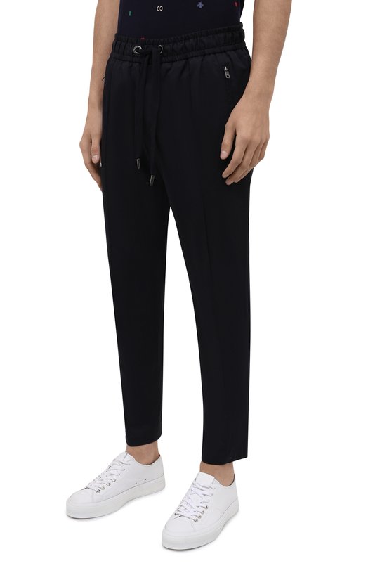 Хлопковые брюки Dolce & Gabbana GYACET/FUFJR Синий  GYACET/FUFJR Фото 3