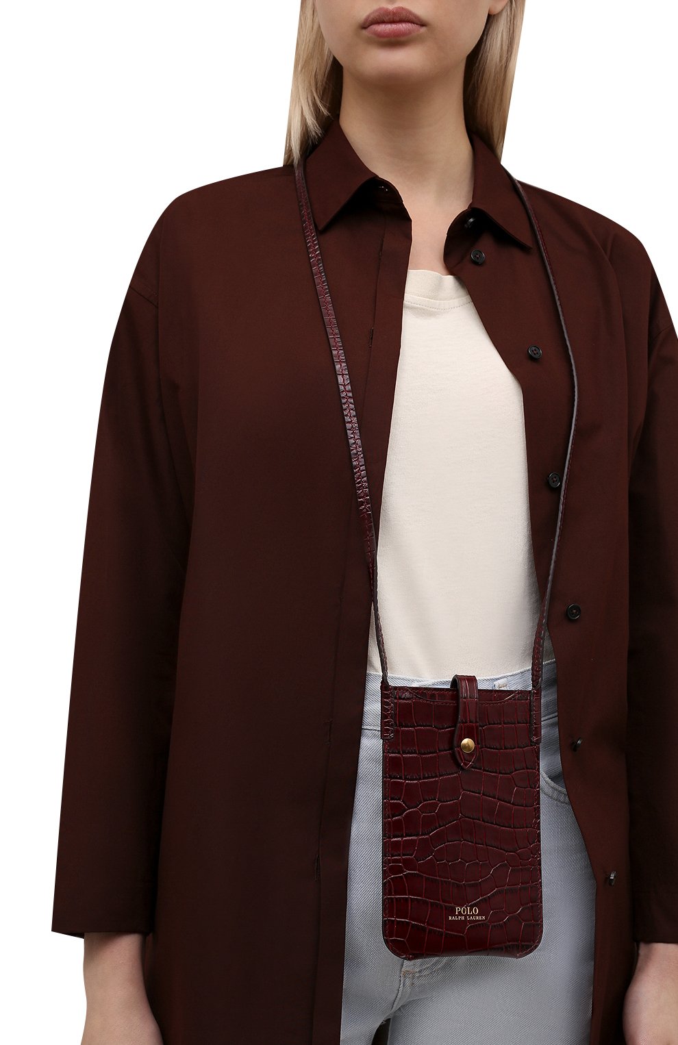 Кожаный чехол для телефона POLO RALPH LAUREN бордового цвета по цене 18800 руб., арт. 427839557, фото 2 Кожаный чехол для телефона POLO RALPH LAUREN, арт. 427839557, фото 2