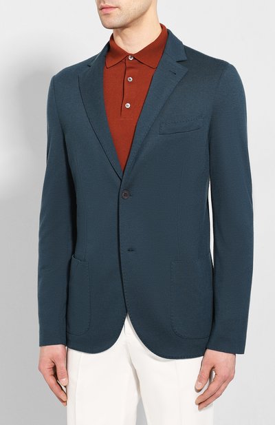 Кашемировый пиджак LORO PIANA синего цвета по цене 311500 руб., арт. FAL0732, фото 3 Кашемировый пиджак LORO PIANA, арт. FAL0732, фото 3