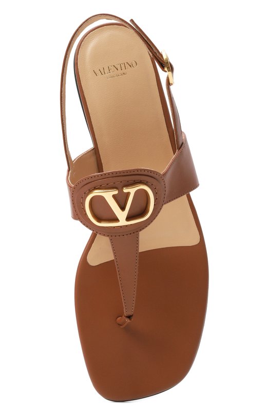 Кожаные сандалии VLogo Signature Valentino 8W2S0MB7/DSH Коричневый  8W2S0MB7/DSH Фото 6