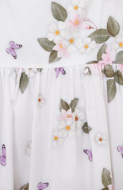 Хлопковый сарафан MONNALISA белого цвета по цене 33350 руб., арт. 11C923, фото 3 Хлопковый сарафан MONNALISA, арт. 11C923, фото 3