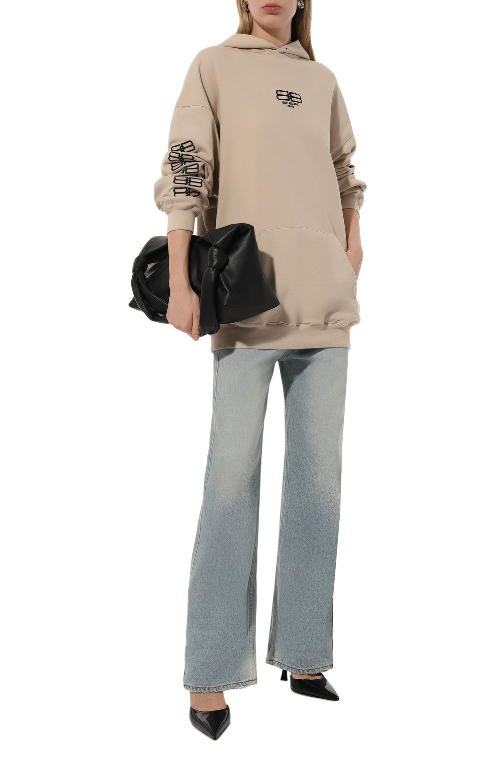 Хлопковое худи BALENCIAGA бежевого цвета по цене 169500 руб., арт. 578135/TMVG6, фото 2 Хлопковое худи BALENCIAGA, арт. 578135/TMVG6, фото 2