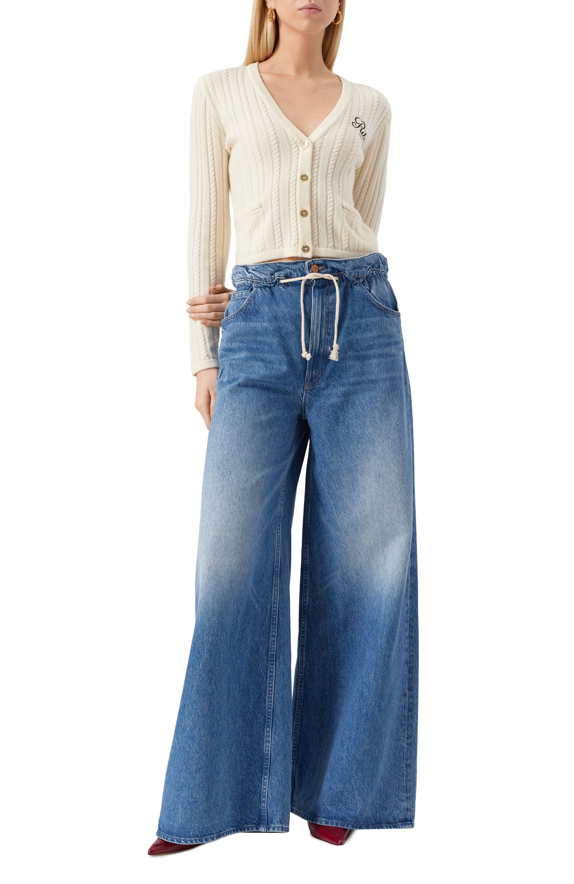 Джинсы MOTHER синего цвета по цене 51900 руб., арт. 11298-1321, фото 2 Джинсы MOTHER, арт. 11298-1321, фото 2