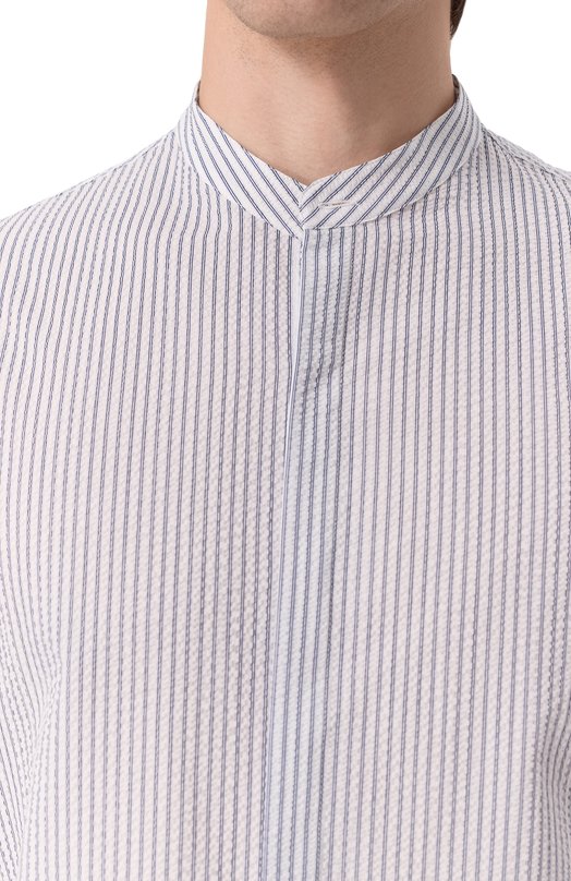 Хлопковая рубашка Giorgio Armani GM001584/TE14654 Голубой  GM001584/TE14654 Фото 5