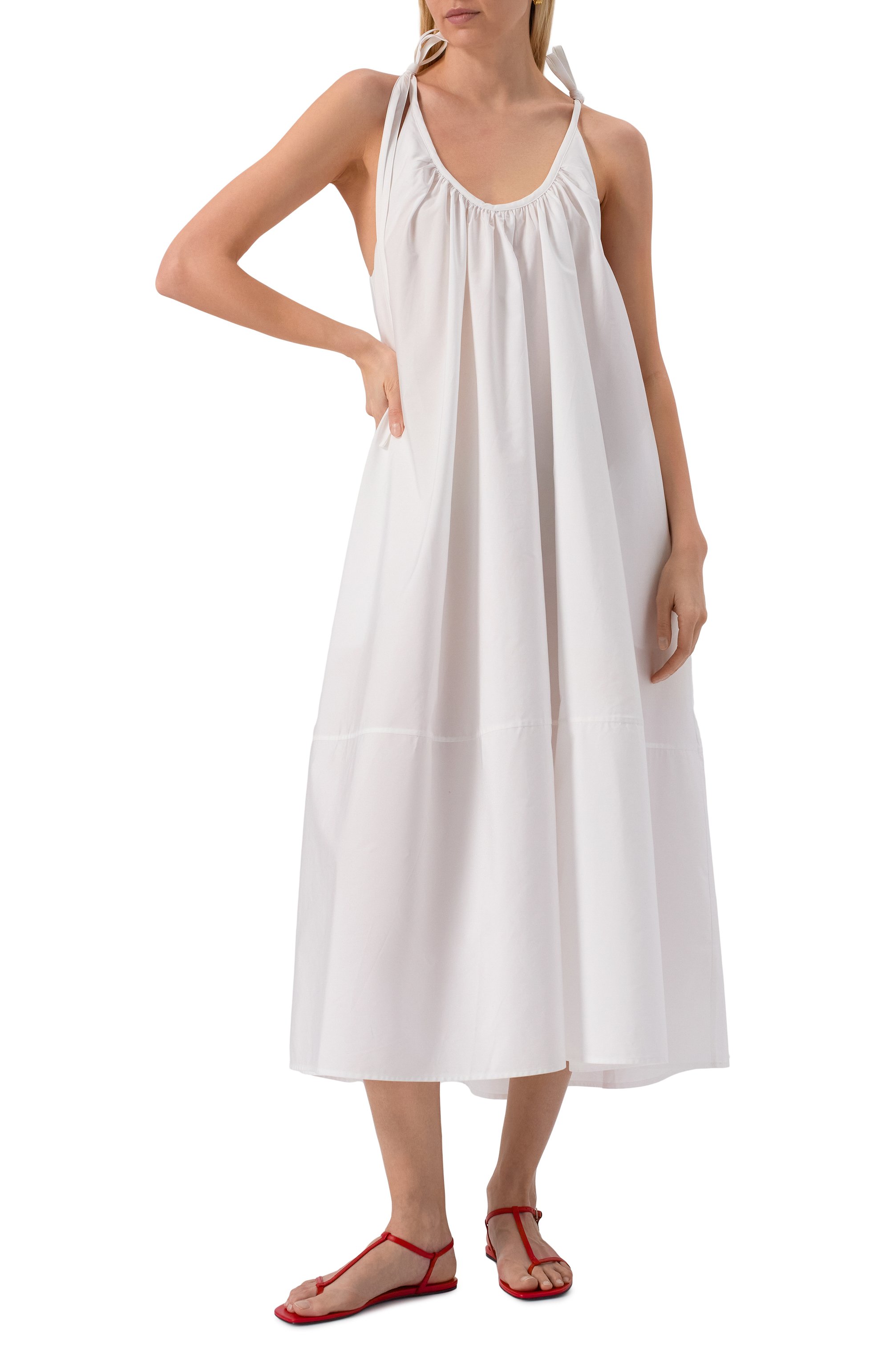 Хлопковое платье CO белого цвета по цене 99000 руб., арт. 4391LCSP-C0RE, фото 2 Хлопковое платье CO, арт. 4391LCSP-C0RE, фото 2