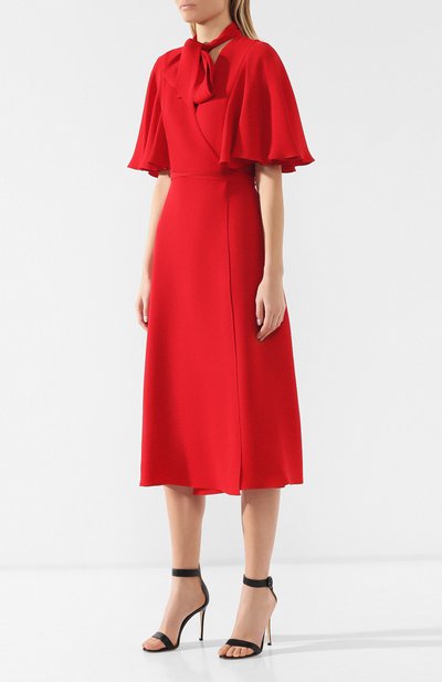 Шелковое платье VALENTINO красного цвета по цене 339500 руб., арт. RB3VAKS61MM, фото 3 Шелковое платье VALENTINO, арт. RB3VAKS61MM, фото 3