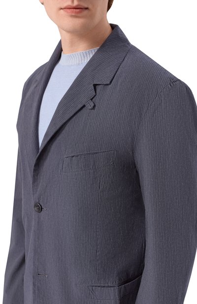 Хлопковый пиджак HANNES ROETHER темно-синего цвета по цене 57250 руб., арт. ZUN22DER.5136, фото 5 Хлопковый пиджак HANNES ROETHER, арт. ZUN22DER.5136, фото 5