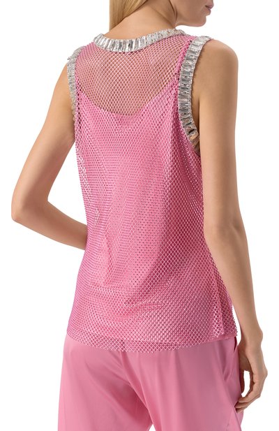 Шелковый топ с отделкой стразами YANINA, арт. T-2910, фото 4