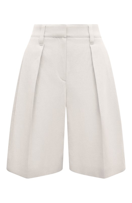 Шорты из хлопка и льна Brunello Cucinelli MH561B1382 Кремовый MH561B1382