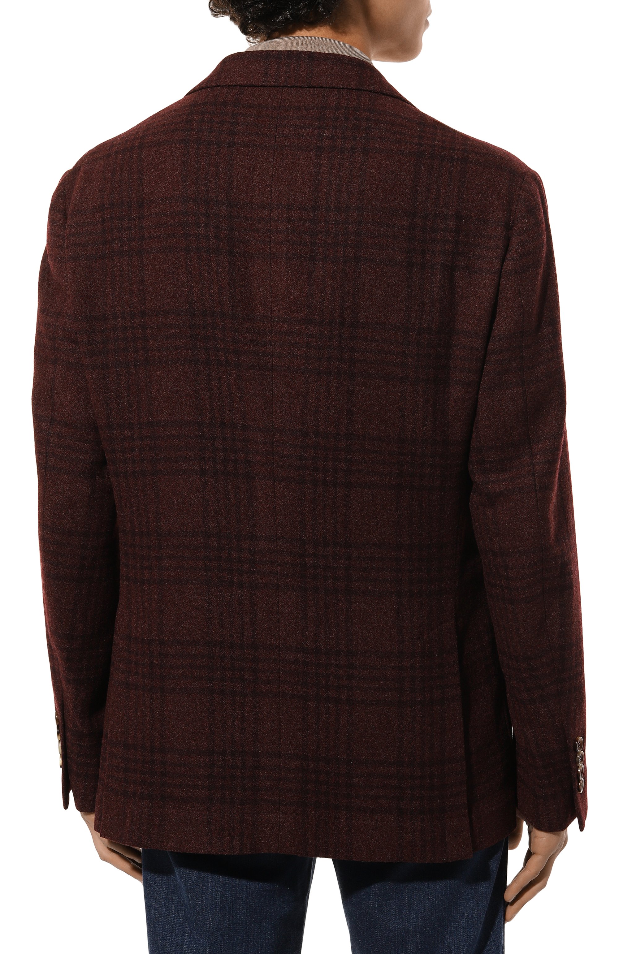 Пиджак из шерсти и шелка BRUNELLO CUCINELLI бордового цвета по цене 543000 руб., арт. MY4377BND, фото 6 Пиджак из шерсти и шелка BRUNELLO CUCINELLI, арт. MY4377BND, фото 6