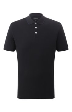 Мужское хлопковое поло GIORGIO ARMANI черного цвета, арт. 3KSF75/SJMZZ | Фото 1 (Длина (для топов): Стандартные; Материал сплава: Проставлено; Драгоценные камни: Проставлено; Рукава: Короткие; Материал внешний: Хлопок; Застежка: Пуговицы; Принт: Без принта; Стили: Кэжуэл; Кросс-КТ: Джерси; Мужское Кросс-КТ: Футболка-одежда)