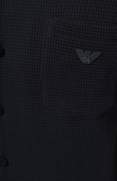 Хлопковая рубашка EMPORIO ARMANI темно-синего цвета по цене 9900 руб., арт. 112078/4R565, фото 5 Хлопковая рубашка EMPORIO ARMANI, арт. 112078/4R565, фото 5