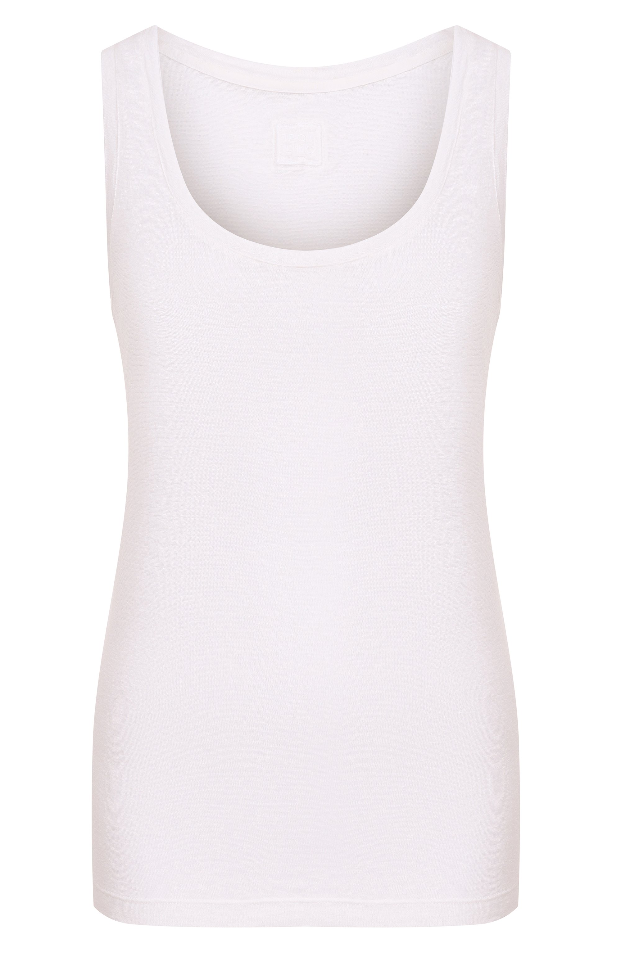 Льняная майка 120% LINO белого цвета по цене 19950 руб., арт. 33ALIW7753/000B568, фото 1 Льняная майка 120% LINO, арт. 33ALIW7753/000B568, фото 1