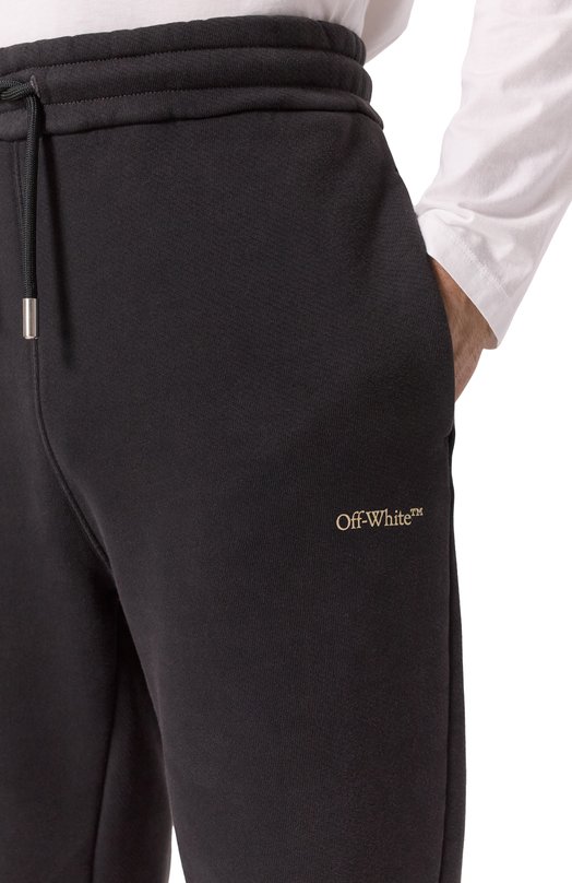 Хлопковые брюки Off-White 0MCH054S25FLE004 Чёрный  0MCH054S25FLE004 Фото 5