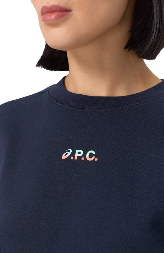 Хлопковый свитшот A.P.C. C0EZD-F27959 Синий  C0EZD-F27959 Фото 5