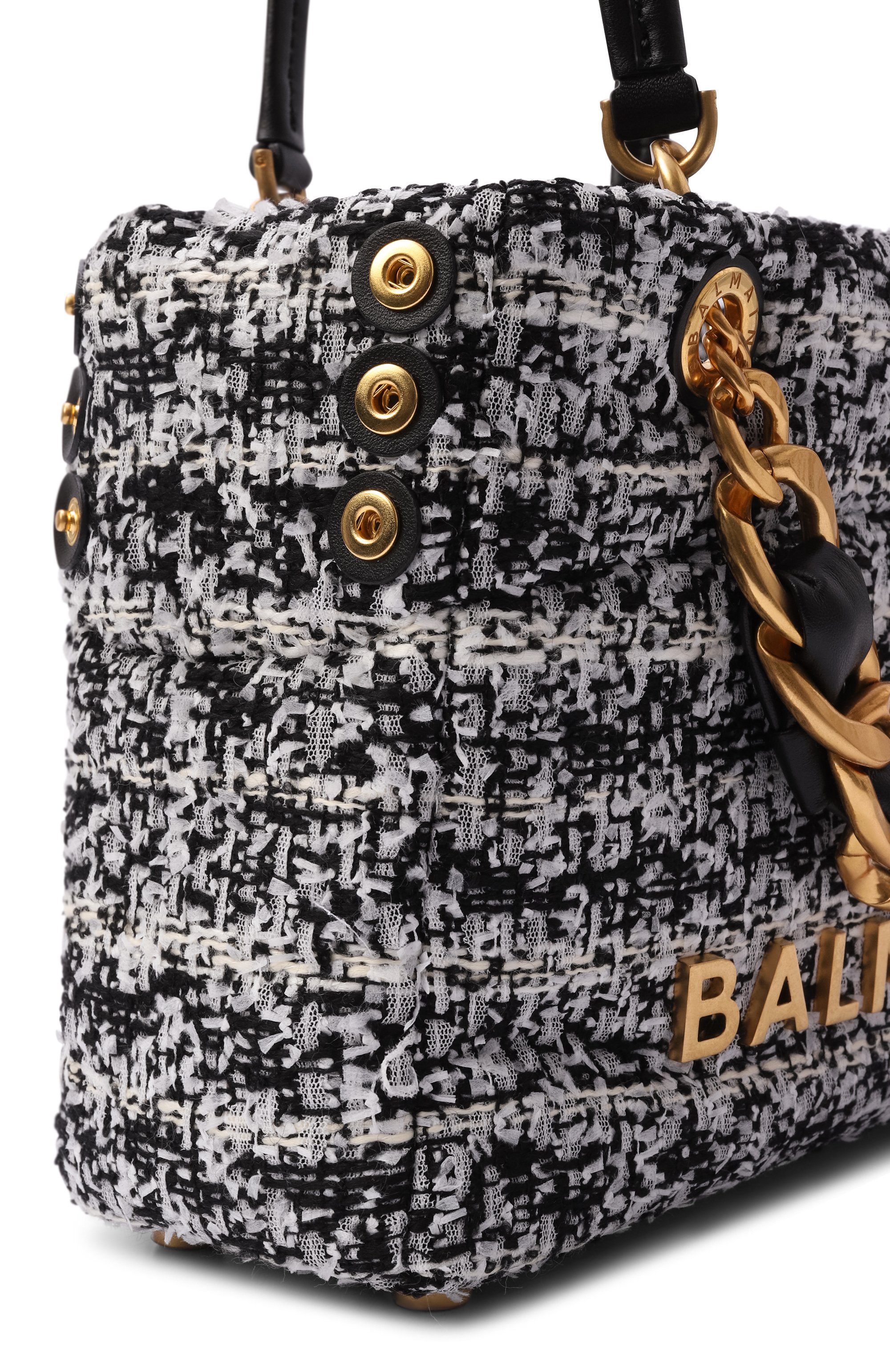 Сумка 1945 soft small BALMAIN черно-белого цвета по цене 194500 руб., арт. HN1FD871/TWEE, фото 6 Сумка 1945 soft small BALMAIN, арт. HN1FD871/TWEE, фото 6