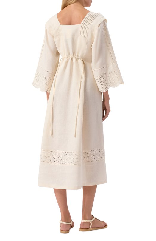 Льняное платье Weekend Max Mara LUGLI0 Кремовый  LUGLI0 Фото 4