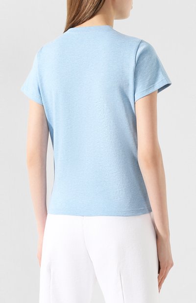 Хлопковая футболка BALENCIAGA голубого цвета по цене 27650 руб., арт. 578133/TGV75, фото 4 Хлопковая футболка BALENCIAGA, арт. 578133/TGV75, фото 4