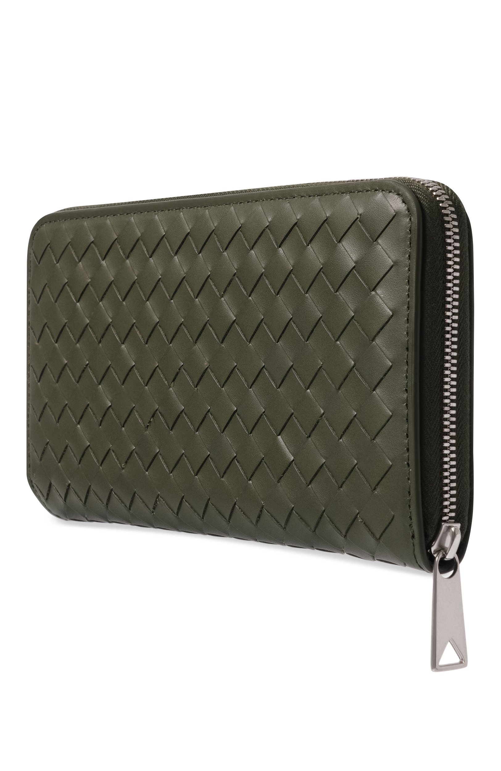 Кожаное портмоне BOTTEGA VENETA хаки цвета по цене 127500 руб., арт. 861796/V6PD1_001, фото 2 Кожаное портмоне BOTTEGA VENETA, арт. 861796/V6PD1_001, фото 2