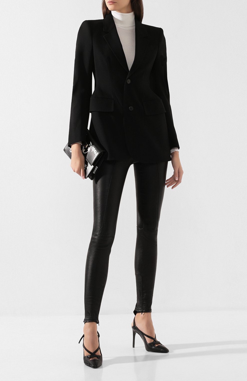 Кожаные легинсы OFF-WHITE, арт. 0WJB004E193450771000, фото 2