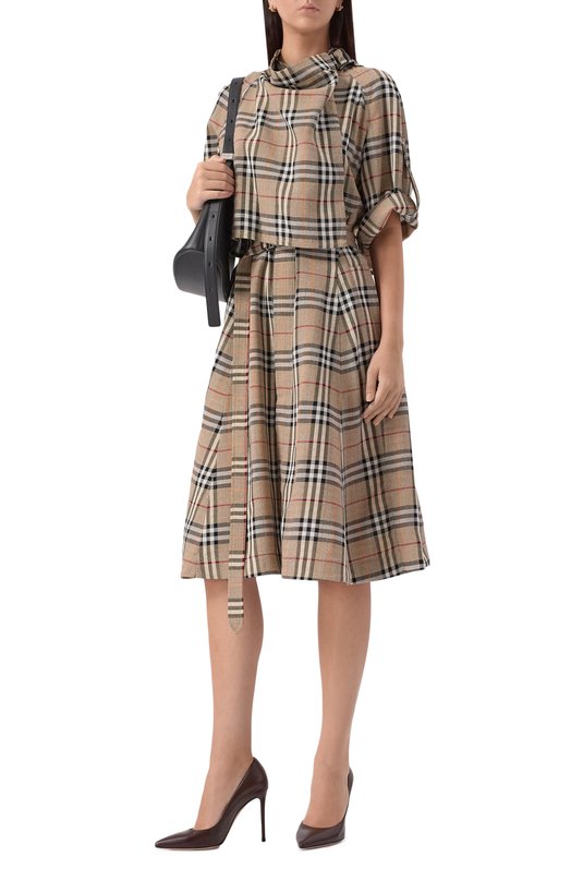 Платье из вискозы и шелка Burberry 8110441 Серый  8110441 Фото 2