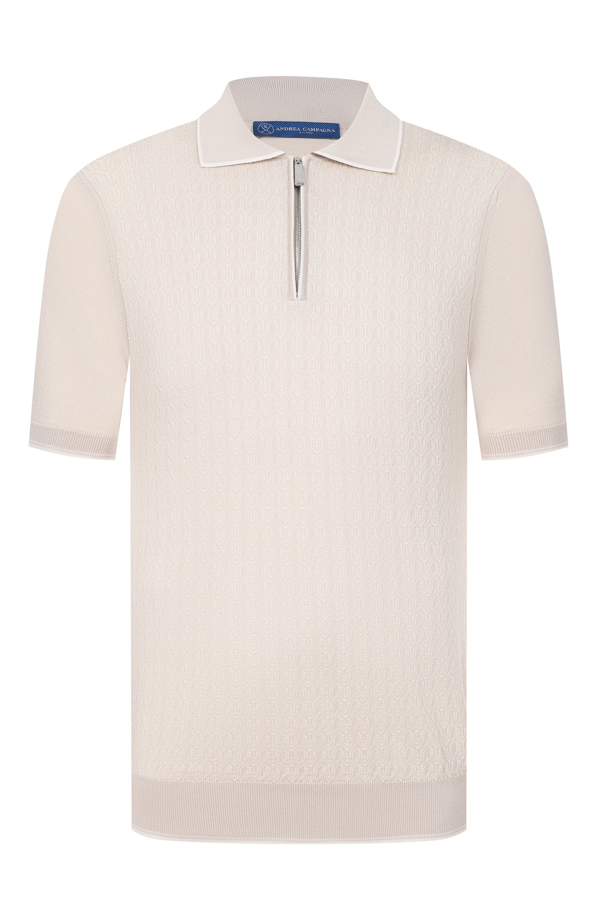 Поло из хлопка и шелка ANDREA CAMPAGNA, арт. SU26C0S280-01/C0S261, фото 1